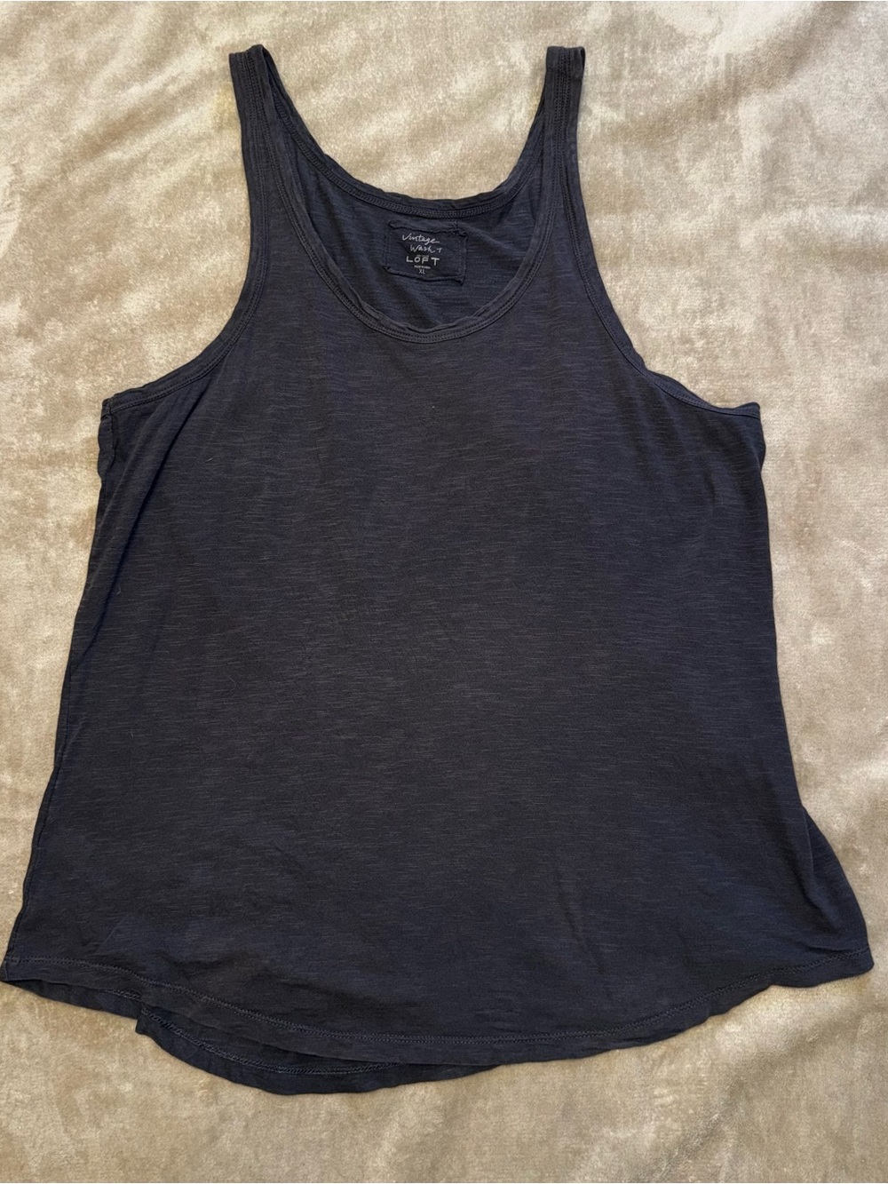 LOFT Vintage Wash T Tank Top Dark Gray Size XL